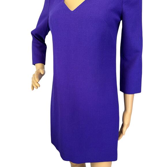 2/$30 J. Crew Pure Wool Crepe V-Neck Dress Purple Fresh Violet 97450 Size 00 - Picture 8 of 13